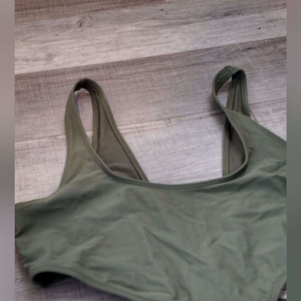 Aerie Green Cut Out One Piece Swimsuit XL Women Chic Cute Swimwear Summer - Picture 7 of 12